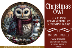 Christmas Wind Spinner, Owl Round Design, Owl Spinner, d50 Product Image 1