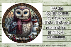 Christmas Wind Spinner, Owl Round Design, Owl Spinner, d50 Product Image 2