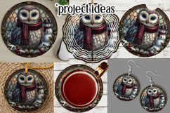 Christmas Wind Spinner, Owl Round Design, Owl Spinner, d50 Product Image 3
