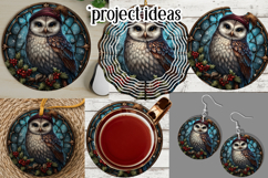 Christmas Wind Spinner, Owl Round Design, Owl Spinner, d51 Product Image 3