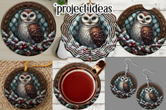 Christmas Wind Spinner, Owl Round Design, Owl Spinner, d52 Product Image 3