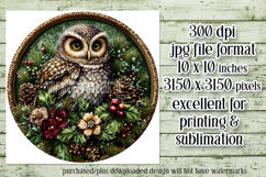 Christmas Wind Spinner, Owl Round Design, Owl Spinner, d6 Product Image 2