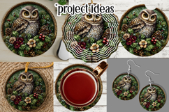 Christmas Wind Spinner, Owl Round Design, Owl Spinner, d6 Product Image 3