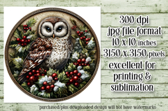 Christmas Wind Spinner, Owl Round Design, Owl Spinner, d7 Product Image 2