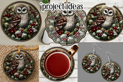 Christmas Wind Spinner, Owl Round Design, Owl Spinner, d7 Product Image 3