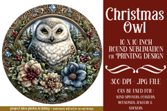 Christmas Wind Spinner, Owl Round Design, Owl Spinner, d8 Product Image 1