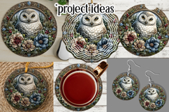 Christmas Wind Spinner, Owl Round Design, Owl Spinner, d8 Product Image 3