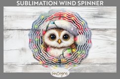 Christmas Owl Entangled in Lights Wind Spinner Sublimation Product Image 1