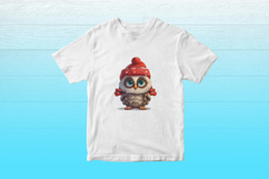 Cute Christmas Owls Clipart | Festive Owl PNG Bundle Product Image 6