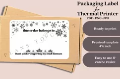 christmas packaging label for thermal printer ready to print instant download