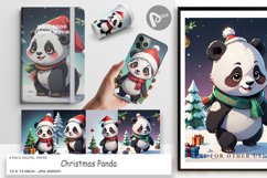 Digital Paper Cartoon Christmas Panda Product Image 1