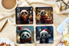 Christmas coasters / Panda sublimation / christmas animal Product Image 2