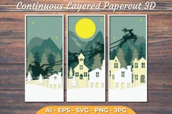 3D Christmas Paper Cut | Continuous Layered Papercut Product Image 1