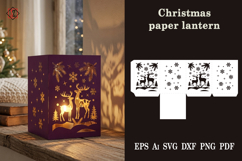 Christmas Paper Lantern | Candle Holder Template | Paper Cut Product Image 1
