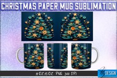 Christmas Paper Mug Sublimation 11|15 Oz Mug | Mug Wrap v.1 Product Image 1
