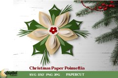 Christmas Flowers Paper Cut Bundle. 3D Paper Poinsettia Product Image 5