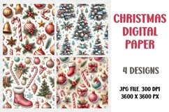 Christmas Digital Paper, Junk Journal, Cover Journal Product Image 1