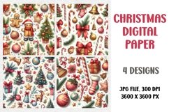 Christmas Digital Paper, Junk Journal, Cover Journal Product Image 1