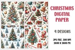 Christmas Digital Paper, Junk Journal, Cover Journal Product Image 1