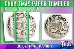 Christmas Paper Tumbler Design|Christmas Quilling 20 oz PNG Product Image 1