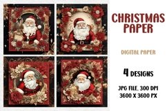 Santa Paper, Christmas Junk Journal, Digital Paper Product Image 1
