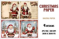Santa Paper, Christmas Junk Journal, Digital Paper Product Image 1