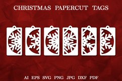 Christmas Tags SVG. Christmas Tags with Snowflakes Product Image 1