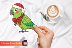 Christmas Parrot Sticker, Christmas Birds Sticker Product Image 1