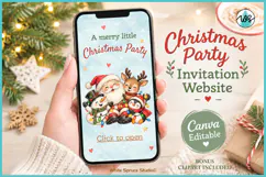 Christmas Party Invitation Website Canva Template RSVP Product Image 1