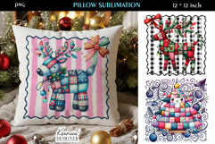 Cozy Patchwork Christmas Pillow Sublimation Bundle Product Image 13