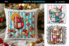 Cozy Patchwork Christmas Pillow Sublimation Bundle Product Image 8