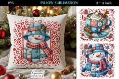 Cozy Patchwork Christmas Pillow Sublimation Bundle Product Image 4