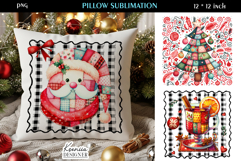 Cozy Patchwork Christmas Pillow Sublimation Bundle Product Image 10