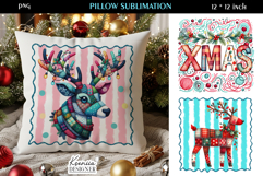 Cozy Patchwork Christmas Pillow Sublimation Product Image 1