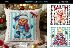 Cozy Patchwork Christmas Pillow Sublimation Bundle Product Image 11