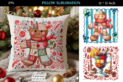 Cozy Patchwork Christmas Pillow Sublimation Bundle Product Image 12