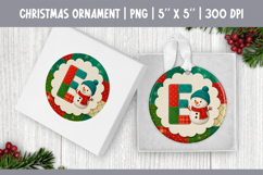 Christmas Patchwork Snowman Alphabet | Ornament Sublimation Product Image 6