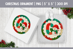 Christmas Patchwork Snowman Alphabet | Ornament Sublimation Product Image 8