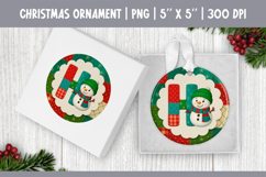 Christmas Patchwork Snowman Alphabet | Ornament Sublimation Product Image 9