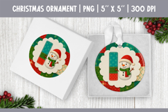 Christmas Patchwork Snowman Alphabet | Ornament Sublimation Product Image 10