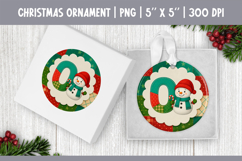 Christmas Ornament Sublimation | Patchwork Snowman Letter O Product Image 1