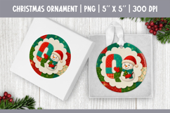 Christmas Ornament Sublimation | Patchwork Snowman Letter Q Product Image 1