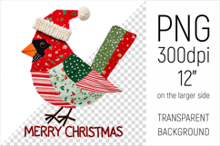 Christmas Patchwork Cardinal Bird PNG. Perfect for Christmas crafts, digital scrapbooking, stickers, greeting cards, DIY decor, and sublimation printing.