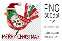 Christmas Patchwork Cardinal Bird PNG. Perfect for Christmas crafts, digital scrapbooking, stickers, greeting cards, DIY decor, and sublimation printing.