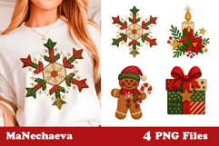 Christmas Patchwork Clipart | Cute Holiday Sublimation Product Image 1