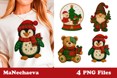 Christmas Patchwork Clipart | Cute Holiday Sublimation Product Image 1