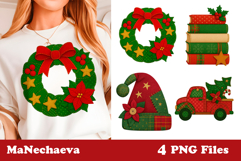 Christmas Patchwork Clipart | Cute Holiday Sublimation Product Image 1