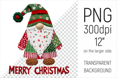 Christmas Patchwork Gnome PNG. Perfect for Christmas crafts, digital scrapbooking, stickers, greeting cards, DIY decor, and sublimation printing.