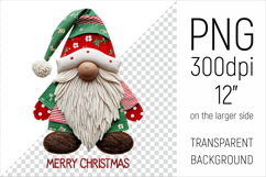Christmas Patchwork Gnome PNG. Perfect for Christmas crafts, digital scrapbooking, stickers, greeting cards, DIY decor, and sublimation printing.