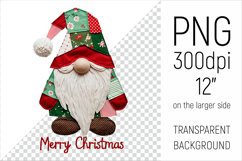 Christmas Patchwork Gnome PNG. Perfect for Christmas crafts, digital scrapbooking, stickers, greeting cards, DIY decor, and sublimation printing.